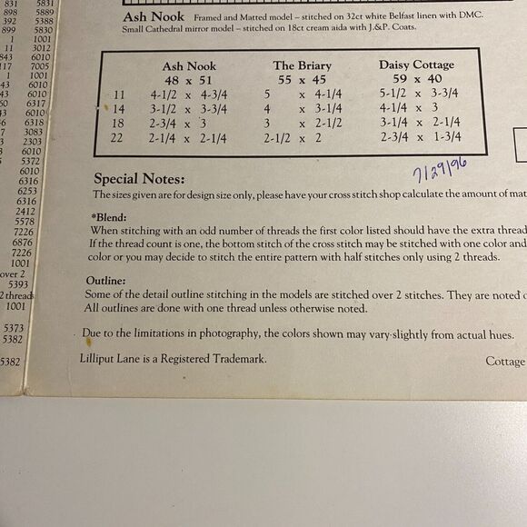 English Cottage Trio Lilliput Lane Cross Stitch Cottage Fever Booklet 1002 VTG - Picture 10 of 10